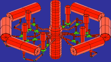 Общий вид конечно-элементной модели реакторной установки ВВЭР-440